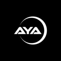 aya lettre logo conception, inspiration pour une unique identité. moderne élégance et Créatif conception. filigrane votre Succès avec le frappant cette logo. vecteur