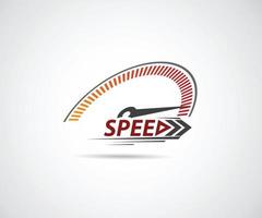 la vitesse. événement de course de logo. compteur de vitesse vecteur