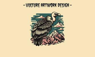 vautour dans Montagne vecteur illustration conception