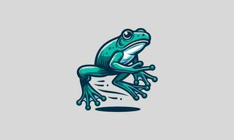 vert grenouille sauter vecteur illustration plat conception