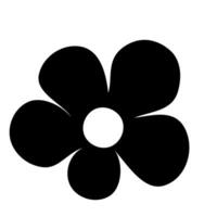 fleur rose plante femelle magnifique icône noir vecteur