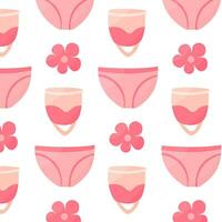 féminin hygiène tasses slips fleur modèle textil vecteur