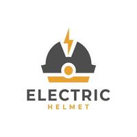 électrique courant sécurité casque logo vecteur