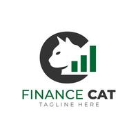 chat financier illustration logo vecteur