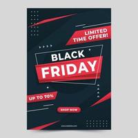 affiche de vente concept de modèle vendredi noir rouge vecteur