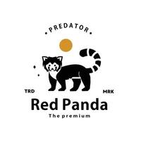 ancien rétro branché rouge Panda logo vecteur contour silhouette art icône