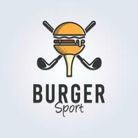sport Burger, le golf Burger logo vecteur illustration conception, Créatif logo conception