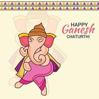 illustration vectorielle pour le festival indien traditionnel célèbrent le joyeux ganesh chaturthi. fond d'espace de texte abstrait. vecteur