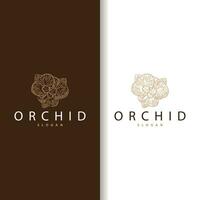 orchidée logo Facile luxueux et élégant fleur conception pour salon produits de beauté spa beauté vecteur