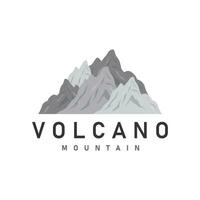 volcan logo illustration silhouette conception volcan Montagne éclater avec Facile rochers et lave vecteur