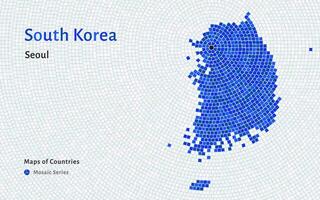 Sud Corée carte avec une Capitale de Séoul montré dans une mosaïque modèle vecteur