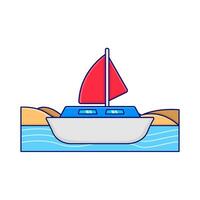 bateau dans plage illustration vecteur