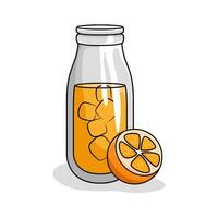 jus Orange avec Orange fruit tranche illustration vecteur