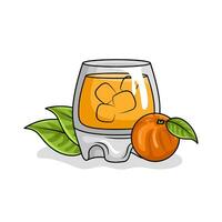 jus Orange avec Orange fruit illustration vecteur