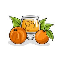 jus Orange avec Orange fruit illustration vecteur