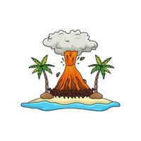 éruption dans plage illustration vecteur
