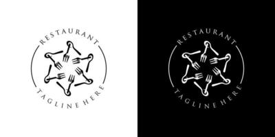 restaurant logo avec cuillère et fourchette icône, moderne concept vecteur