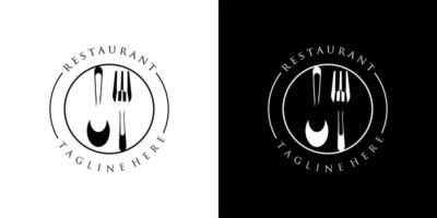 restaurant logo avec cuillère et fourchette icône, moderne concept vecteur