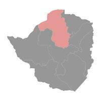 Mashonaland Ouest Province carte, administratif division de Zimbabwe. vecteur illustration.