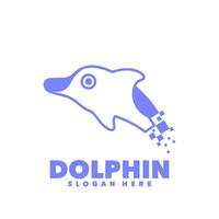 création de logo pixel dauphin vecteur