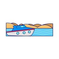 bateau dans plage illustration vecteur