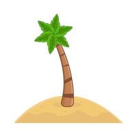 paume arbre dans le sable plage illustration vecteur