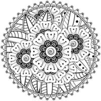 motif circulaire en forme de mandala avec fleur pour henné, mehndi, tatouage, décoration. vecteur