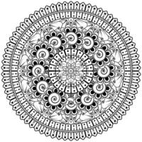 motif circulaire en forme de mandala avec fleur pour henné, mehndi, tatouage, décoration. vecteur