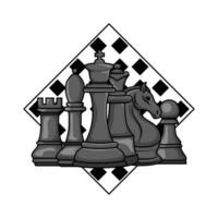 échecs avec échecs planche illustration vecteur