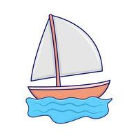 bateau dans océan illustration vecteur