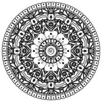 motif circulaire en forme de mandala avec fleur pour henné, mehndi, tatouage, décoration. vecteur