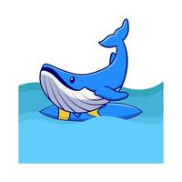 baleine en jouant surfant dans nager bassin illustration vecteur