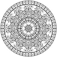 motif circulaire en forme de mandala avec fleur pour henné, mehndi, tatouage, décoration. vecteur