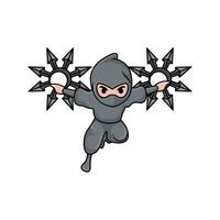 shuriken dans main ninja illustration vecteur