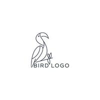 oiseau ligne art icône logo, plat. vecteur