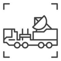 radar militaire un camion vecteur concept contour icône ou symbole