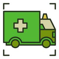 militaire ambulance véhicule vecteur concept coloré icône ou symbole