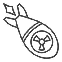 nucléaire fusée vecteur concept ligne icône - atomique bombe contour signe