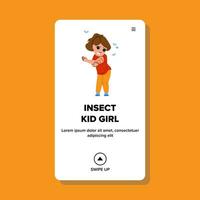 les enfants insecte enfant fille vecteur