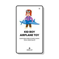 Voyage enfant garçon avion jouet vecteur