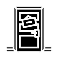 proche porte glyphe icône vecteur illustration