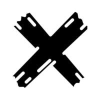 traverser X marque glyphe icône vecteur illustration