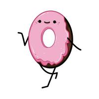 dessert Donut personnage dessin animé vecteur illustration