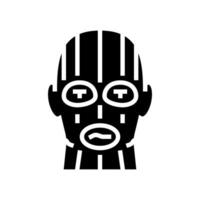 voleur masque visage glyphe icône vecteur illustration