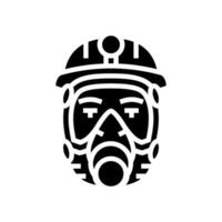 exploitation minière masque visage glyphe icône vecteur illustration