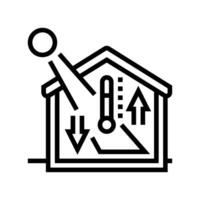 thermique Masse énergie ligne icône vecteur illustration