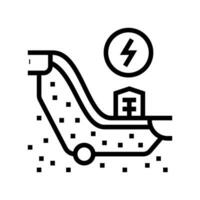 pompé hydro énergie ligne icône vecteur illustration