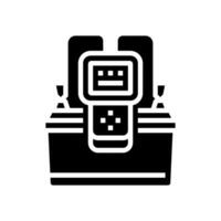 essai batterie glyphe icône vecteur illustration