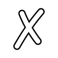 traverser X marque ligne icône vecteur illustration