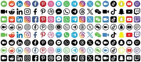 social médias logos ensemble - Icônes pour Majeur marques. Facebook, Instagram, Twitter, et plus vecteur